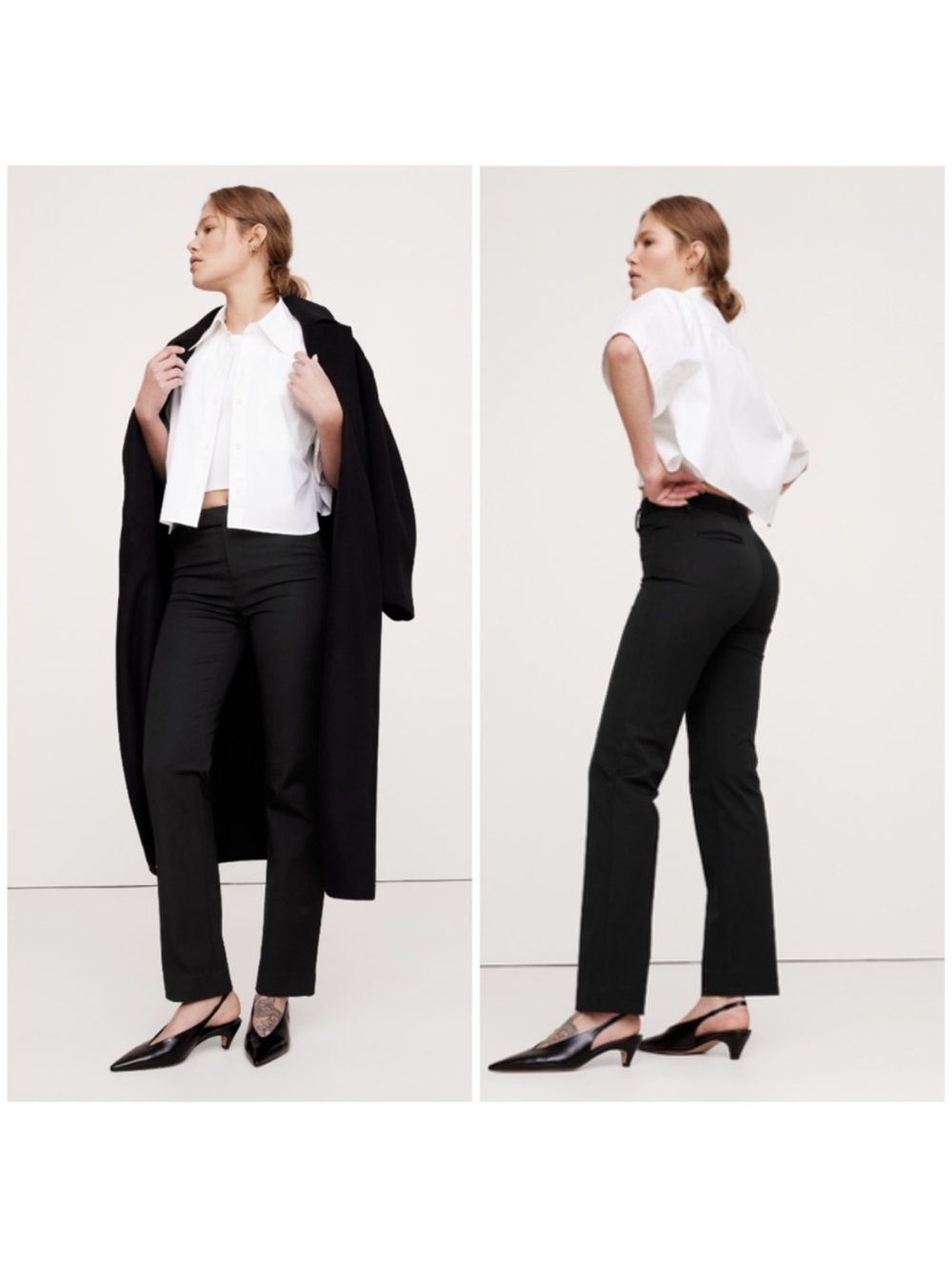 Banana Republic Black Straight Fit Sloan Pants • Size 8 • NWT
